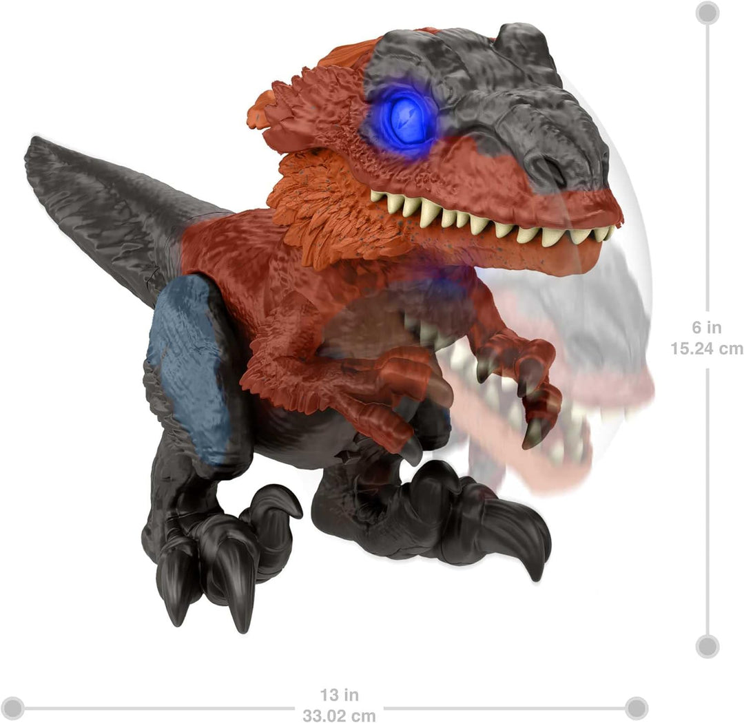 Jurassic World GYW89 - Ein neues Zeitalter – Uncaged Rowdy Roars Pyroraptor Dinosaurier-Actionfigur,