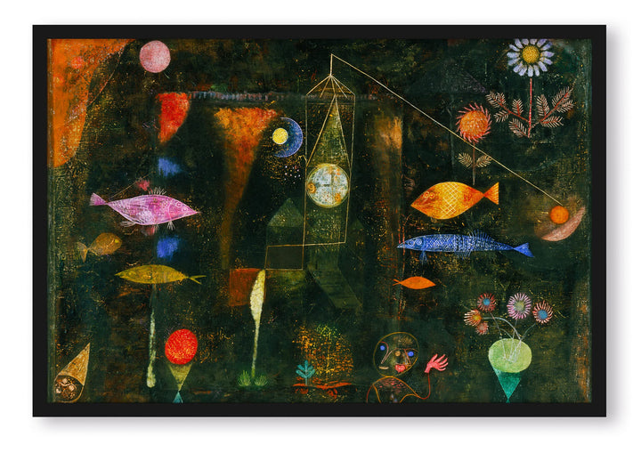 Generisch Paul Klee - Fischzauber, Poster im Bilderrahmen / Format: 55x40cm / Kunstdruck gerahmt, 55