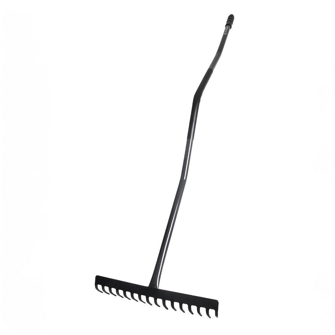 KADAX Gartenharke aus Metall, Gartenwerkzeug mit Metallkopf, Rasenrechen für Garten, Flache Harke fü