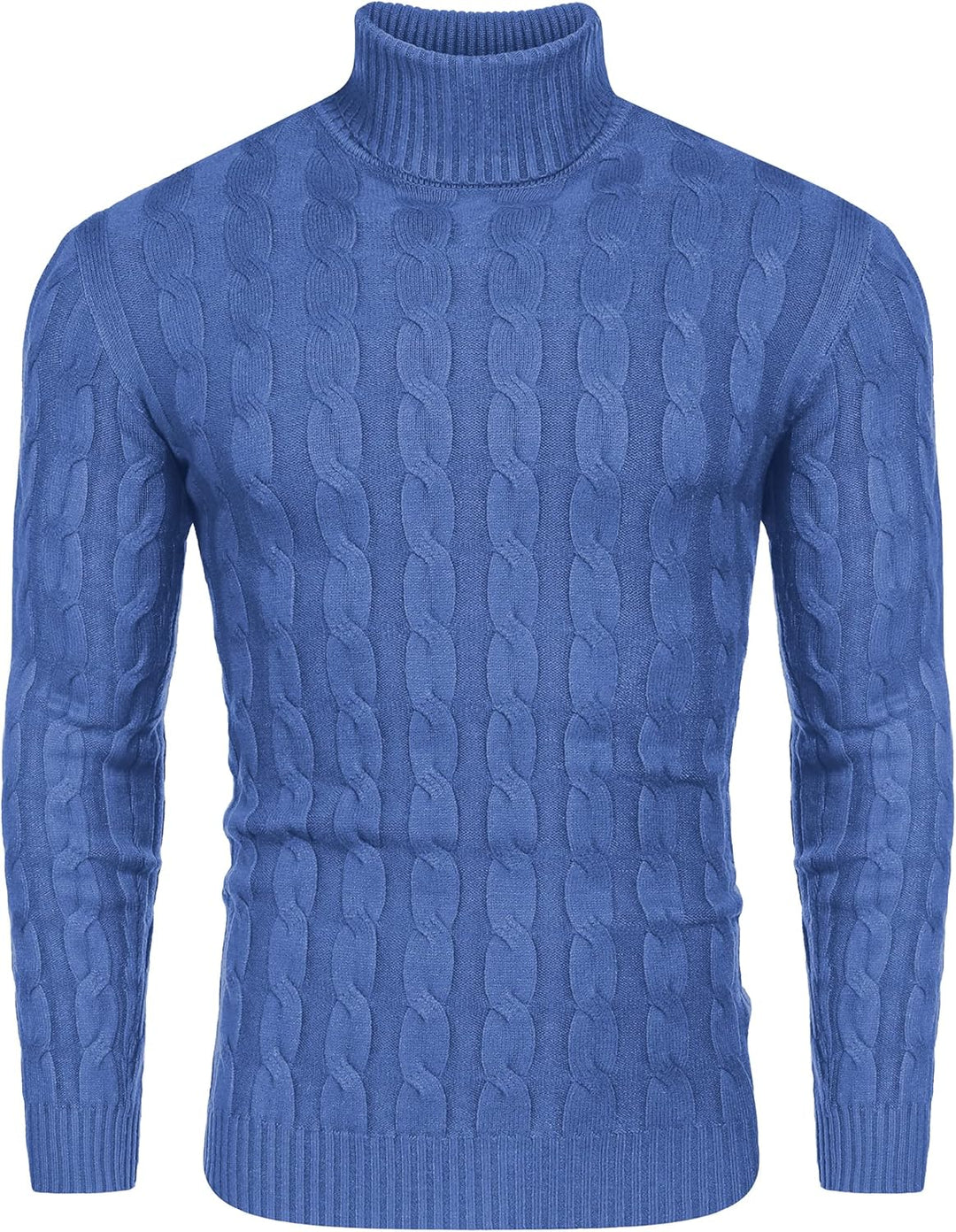 COOFANDY Herren Rollkragen Pullover Basic Strickpullover Zopfmuster Sweatershirt Männer Pullover Swe