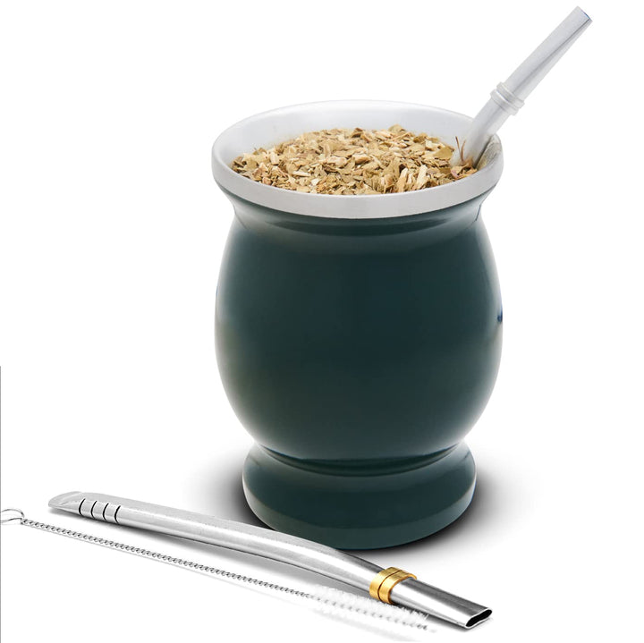 balibetov Yerba Mate Tee Set (Mate Becher) aus Rostfreiem Edelstahl mit Bombilla (Strohhalm) für Mat