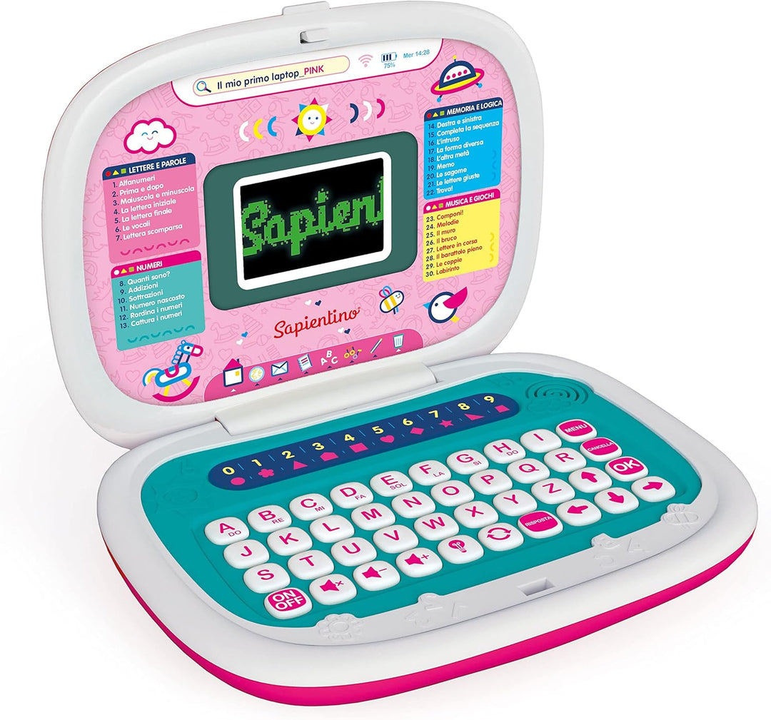 Clementoni 16403 Sapientino – Mein erster Pink – Laptop Spielzeug 4 Jahre, Aktivitätszentrum und Ler