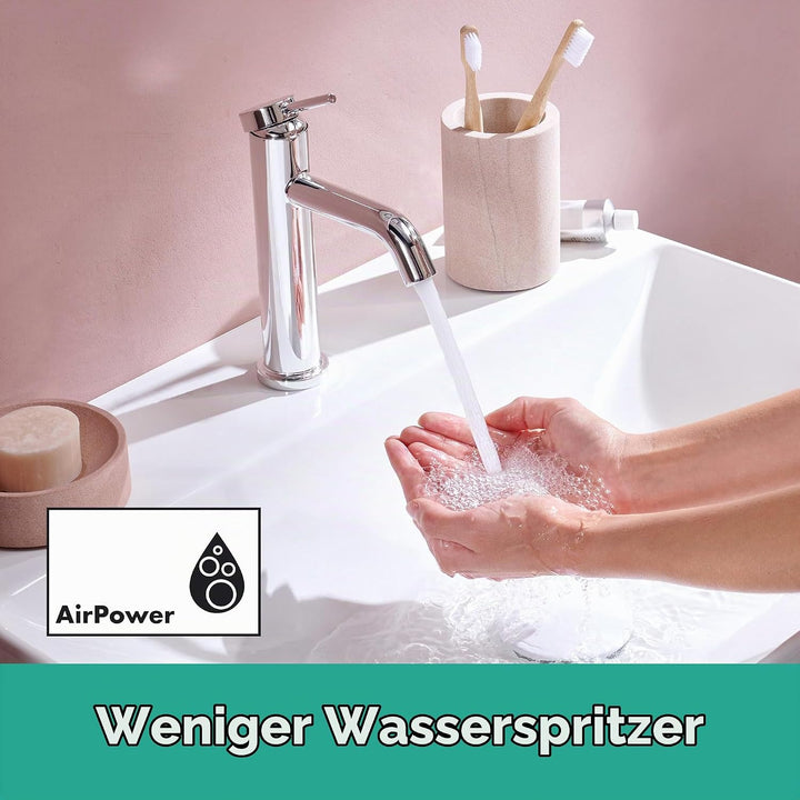 hansgrohe Tecturis S - Waschtischarmatur ohne Ablauf, Wasserhahn Bad mit Auslauf Höhe 110mm, Mischba