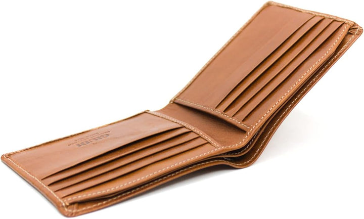 Giudi Herren-Geldbörse, Rindsleder, Mittelgross, Braun (Hellbraun), Hellbraun