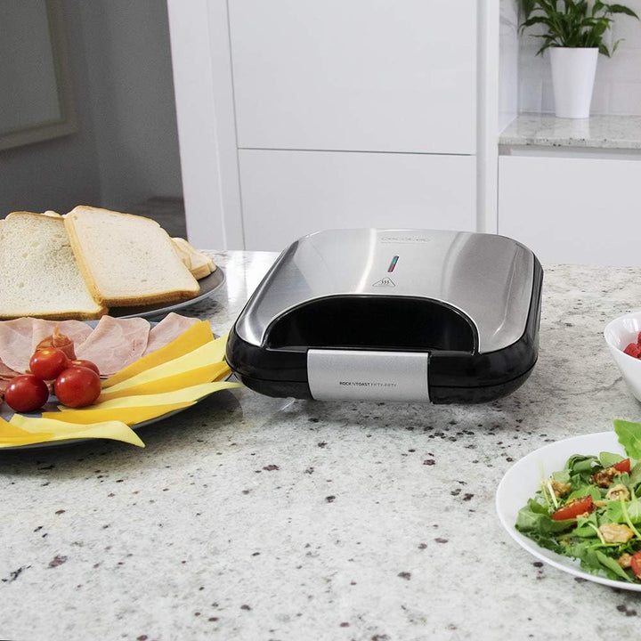 Cecotec Sandwichmaker Rock'nToast Deep Classic, 1000 W, grössere Breite, dreieckige Platten, gleichm
