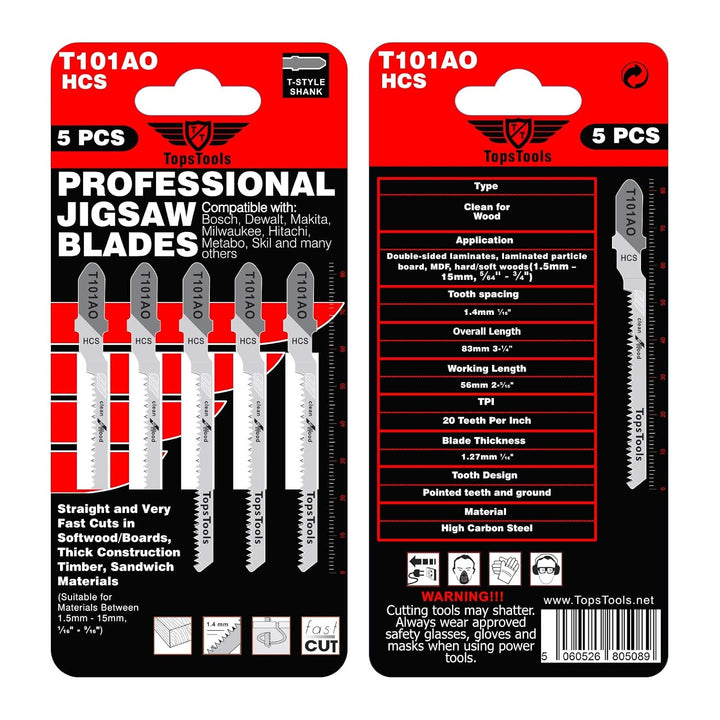 30 x TopsTools JSTTK6A T101B T101BR T101D T101AO T111C T144D gemischte Stichsägeblätter kompatibel m