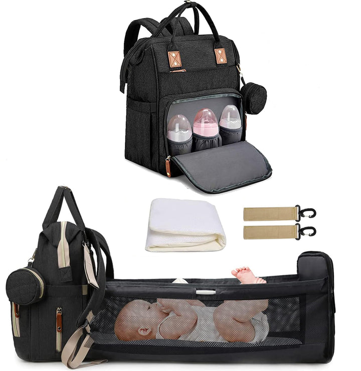 Fexkean Wickeltasche Rucksack Baby Wickelrucksäcke mit Grosser Kapazität Tragbare Reisewindeltasche
