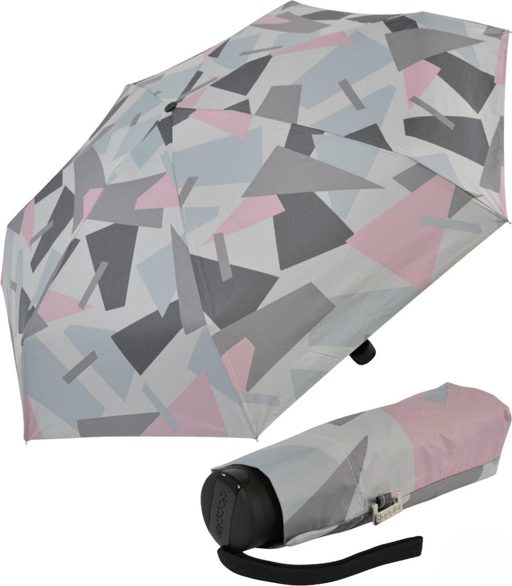 Doppler UV-Schutzschirm Carbonsteel Mini XS Damen Taschenschirm klein und stabil - Dreiecke, Dreieck