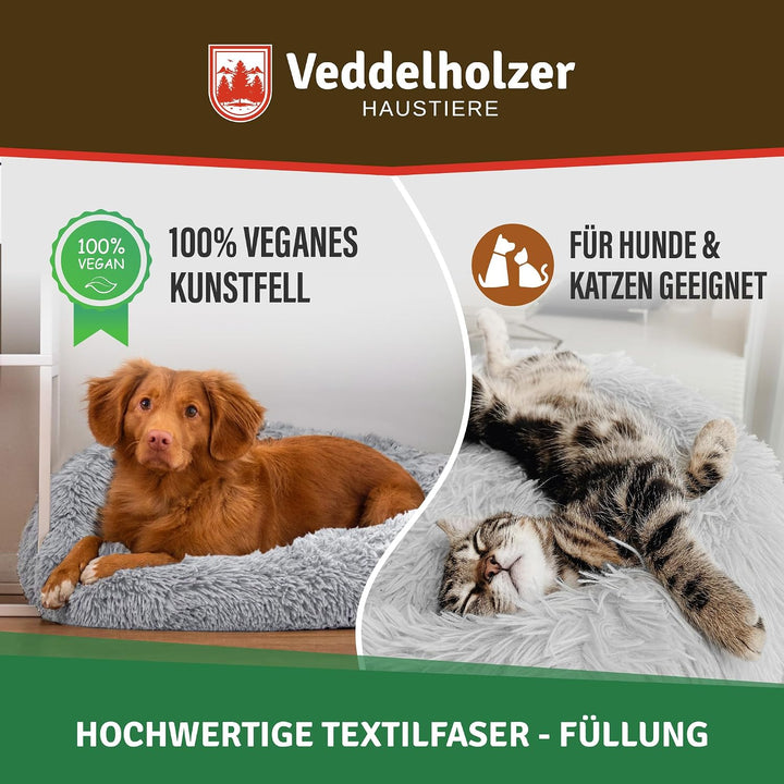 Veddelholzer Ø 70 cm M Hellgrau Hundebett Katzenbett Hundekissen Hundebetten in Mehreren Grössen Hun