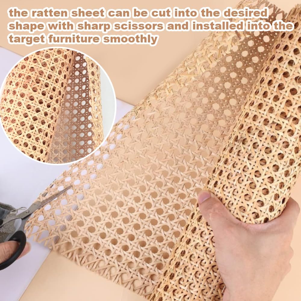 Rattan-Gurtband 40 x 100cm Cane Webbing Rattan Roll Natürliche Rattan Geweberolle Gewebtes Offenes R
