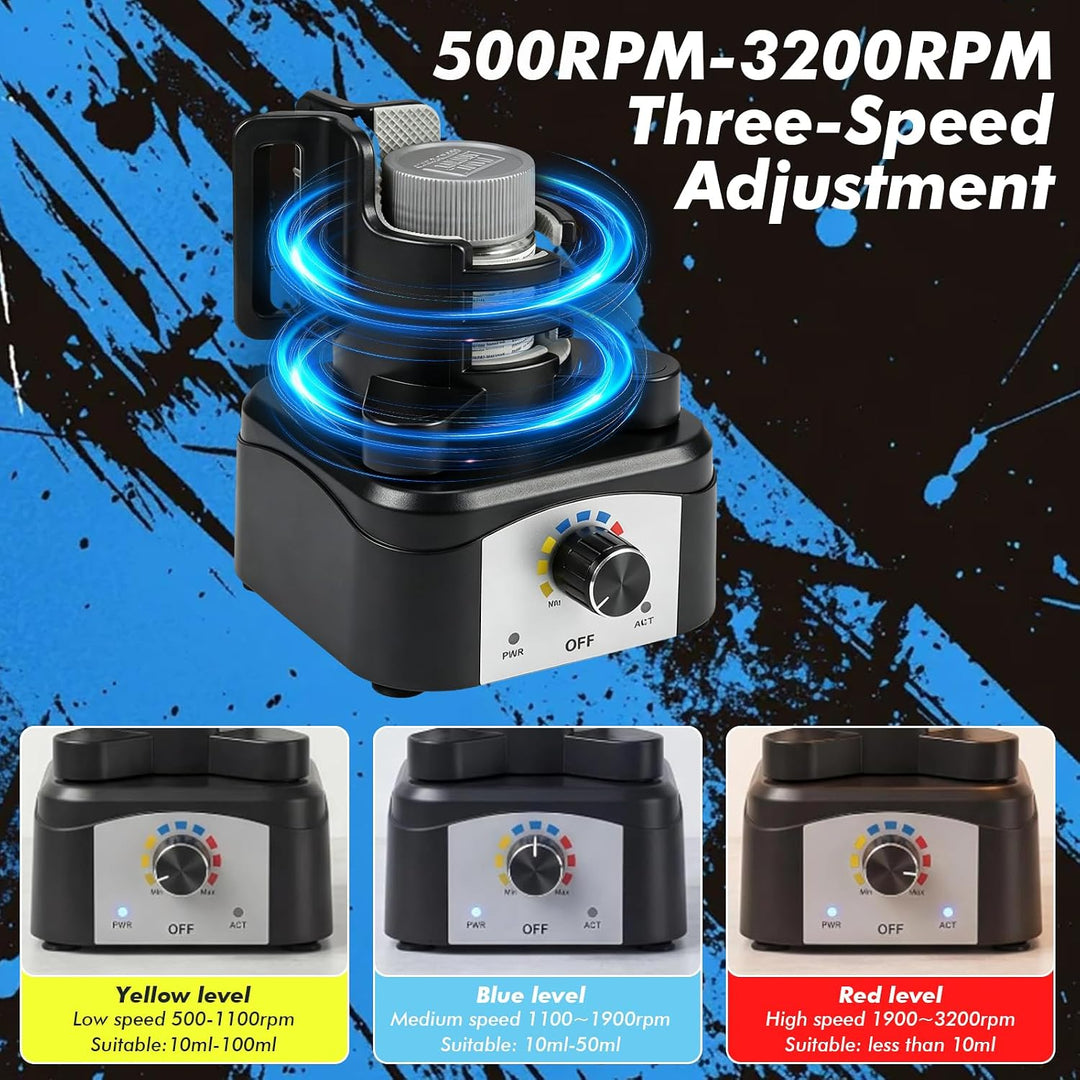 Mini Vortex Mixer Wirbelmischer 500–3200 U/Min, Drei Geschwindigkeit | Freihändig Farbmischer, geeig