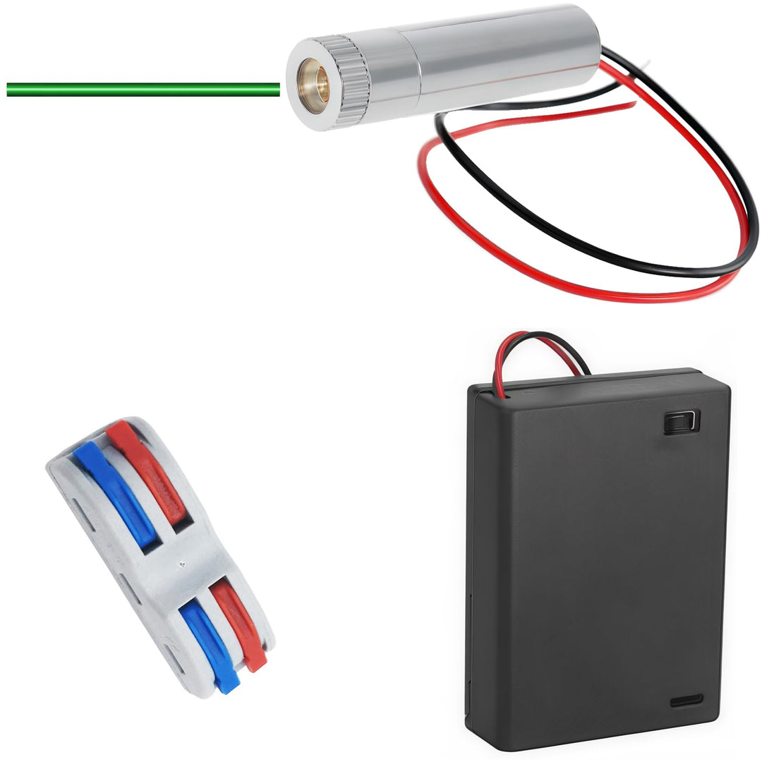 CTRICALVER 1 Pcs 520nm 3-5V Grün Laserlinie Modul Diode mit Fahrer-Kunststoff-Objektiv mit 15cm Kabe