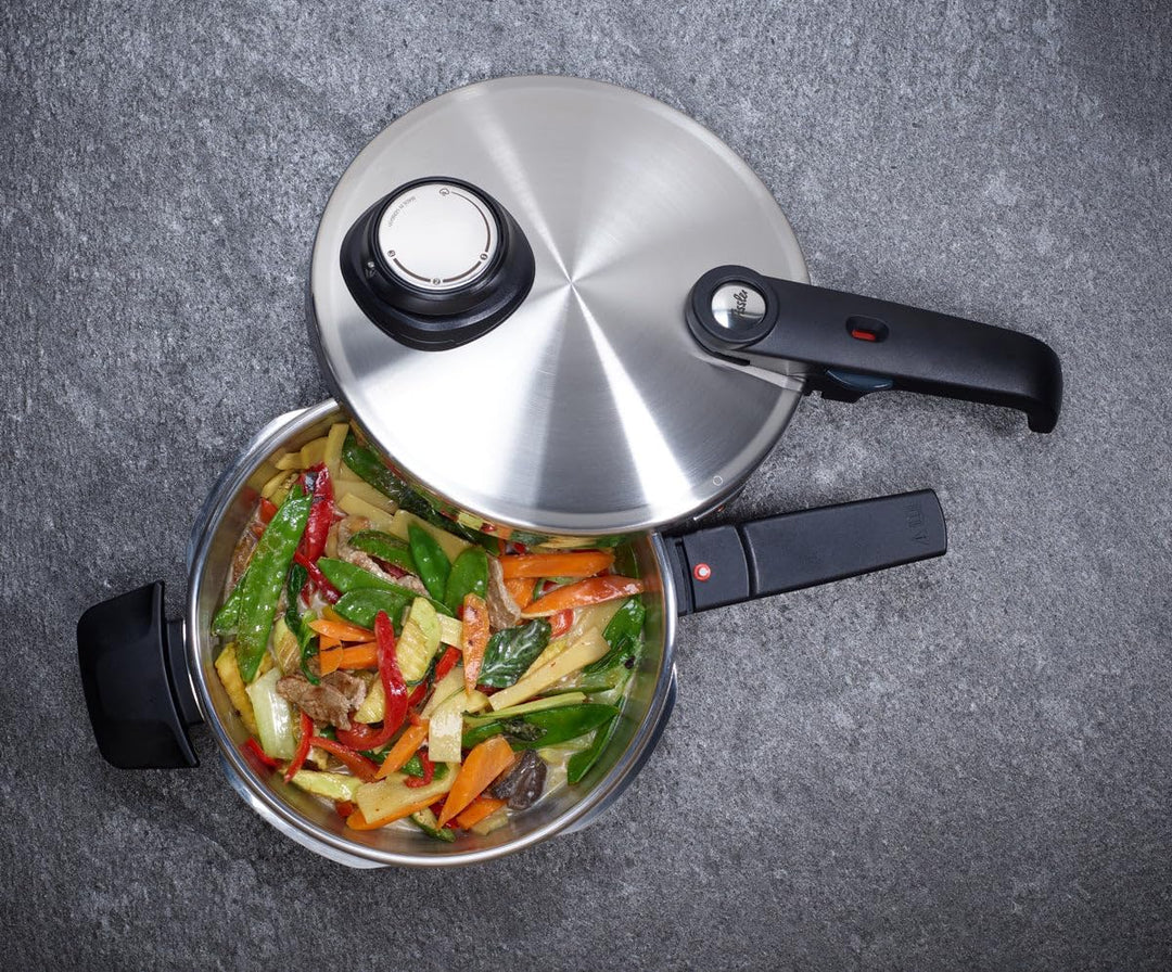 Fissler Vitavit Premium / Schnellkochtopf (4,5 L, Ø 22 cm) Edelstahl-Dampfkochtopf,4-Garstufen, inkl