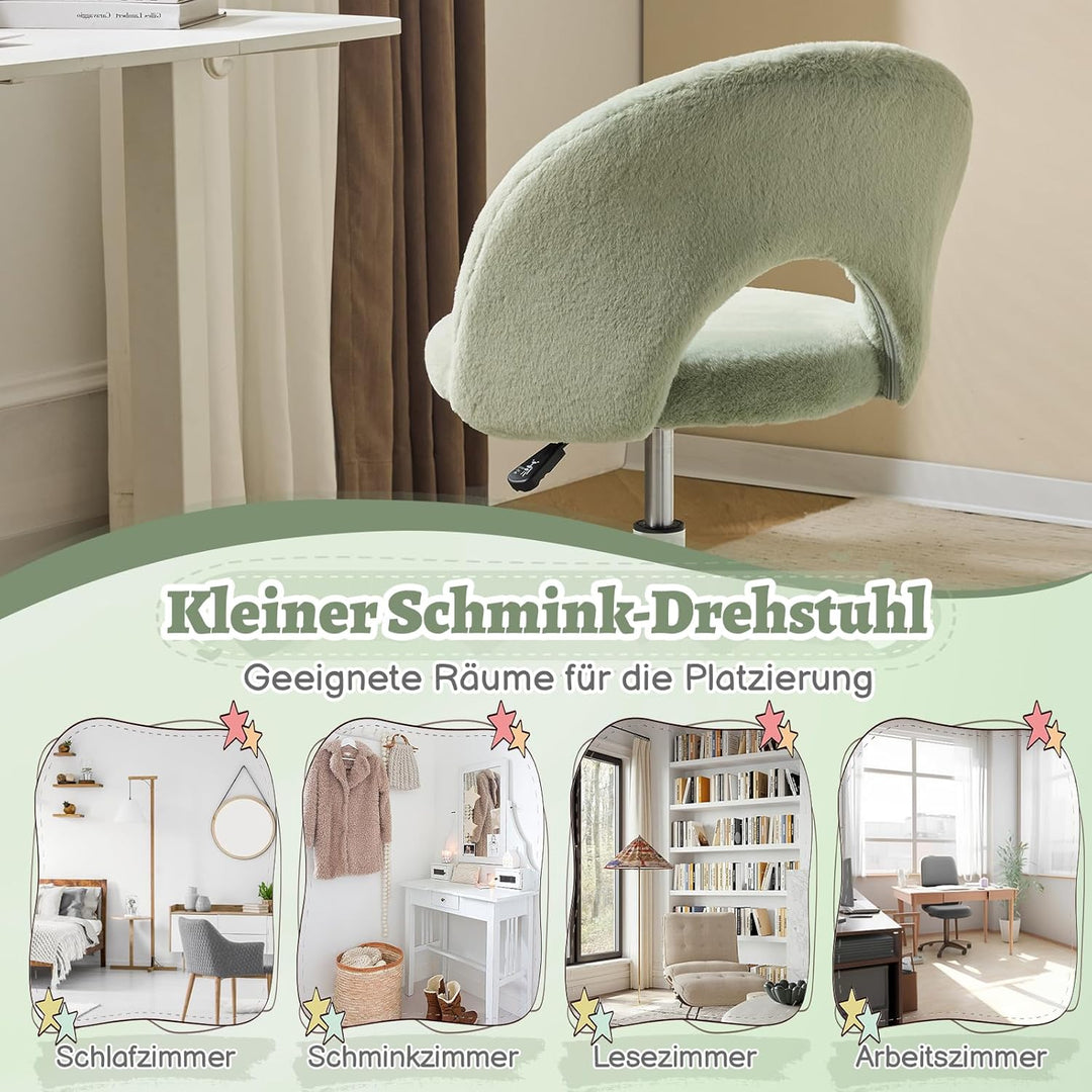 Bonnlo Homeoffice Stuhl, Schreibtischstuhl, Schminktisch Stuhl, Bürostuhl ohne Armlehnen, Drehstuhl