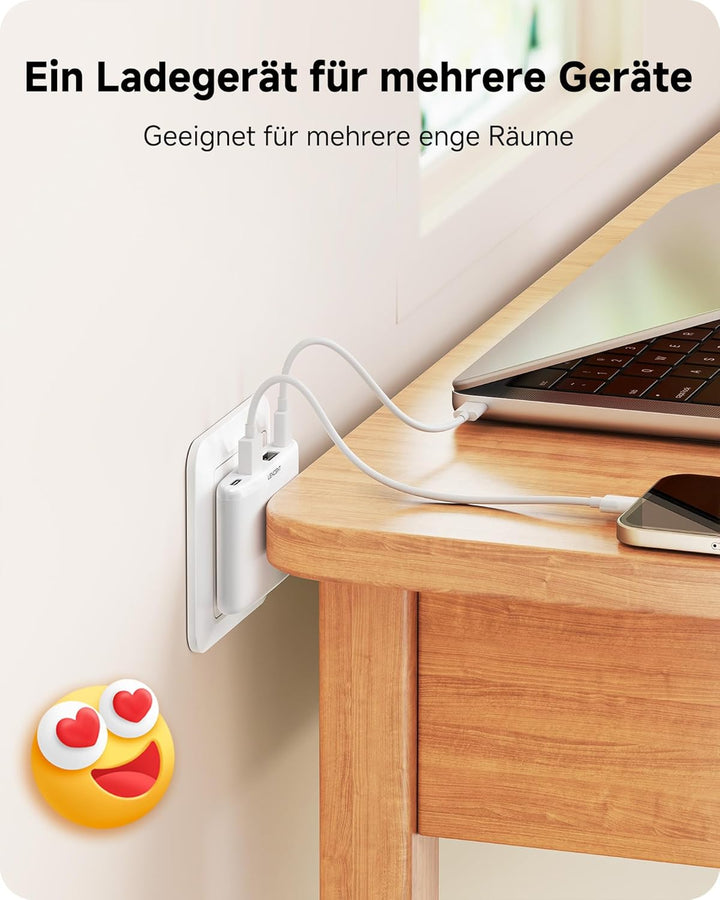 LENCENT Flaches USB C Ladegerät Slim 45 Watt Schnellladegerät Netzteil 4-Port Charger dünner Ladeste
