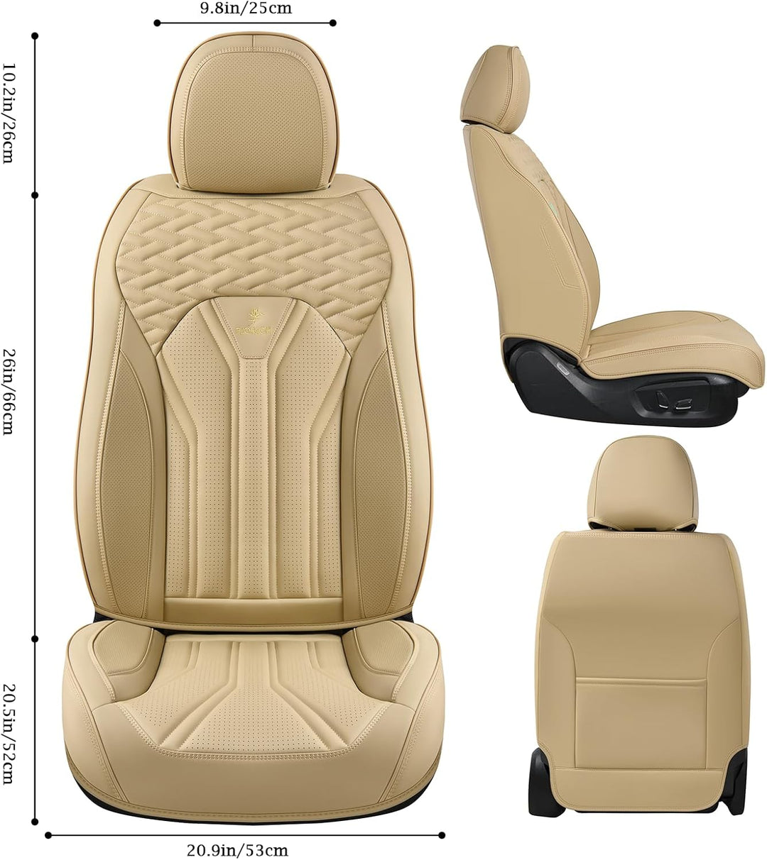 FLORICH Autositzbezüge Leder, Vorder- und Rücksitzbezüge, 5 Stück, komplettes Set, universell passen
