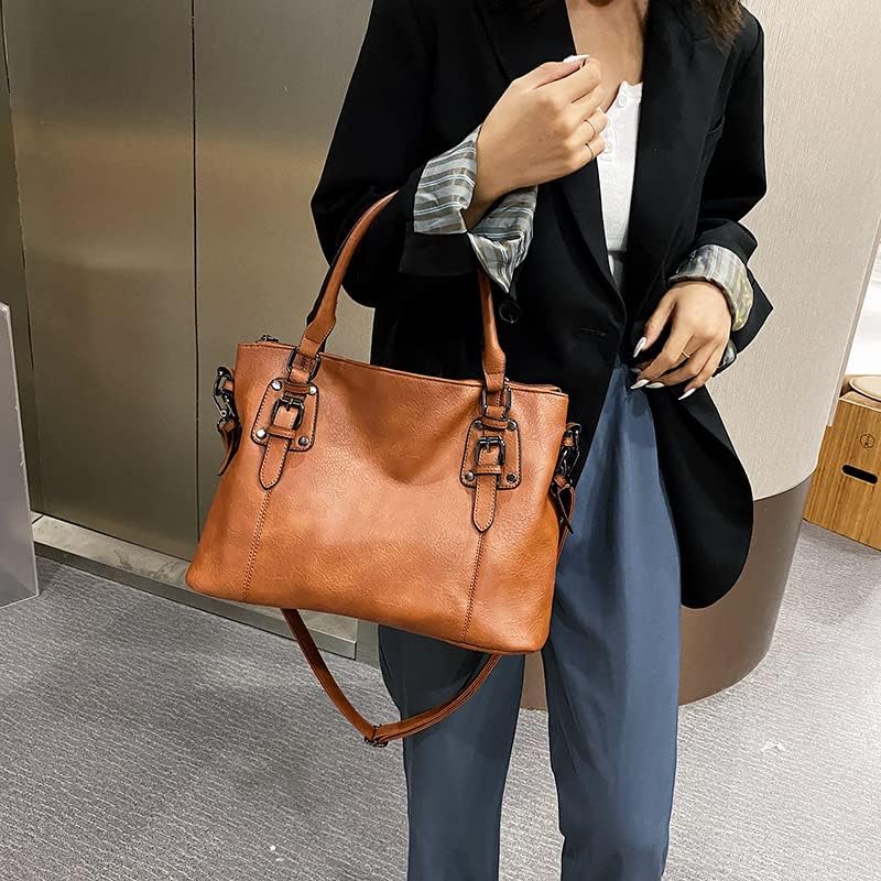 Coolives Damenhandtasche Set aus PU-Leder Damen Hobo Handtasche Tasche Vintage Schultertasche Hobo D
