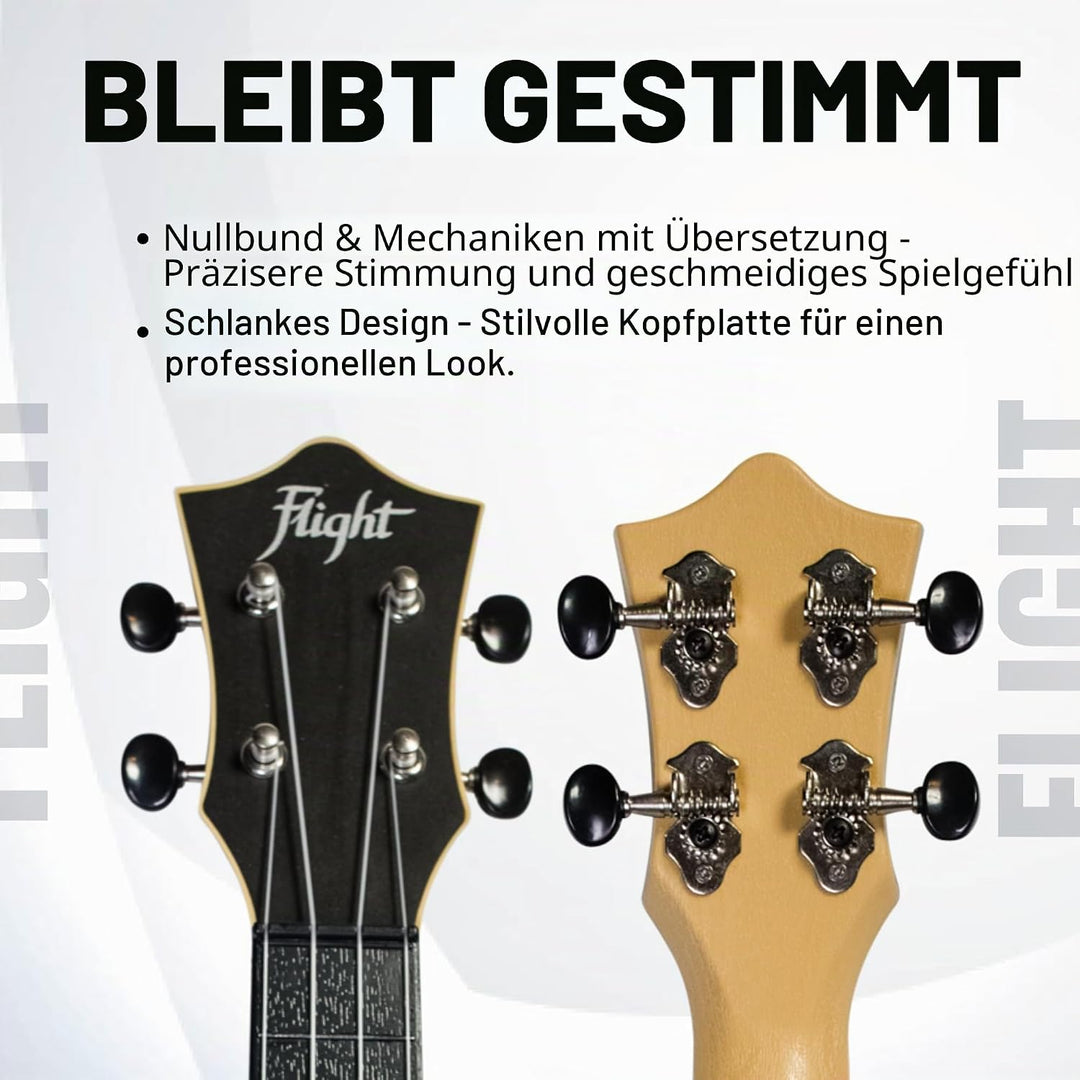 Flight, 4-saitige Travel Series Sopran-Ukulele, schwarz (TUS-35 BK), Schwarz