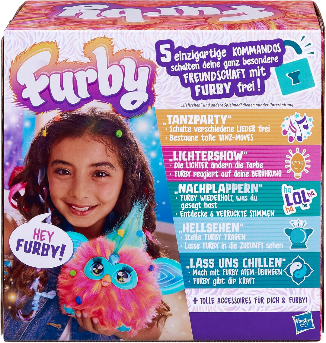 Furby Coral Interaktives Plüschtier – Spricht Deutsch, reagiert auf Stimme, tanzt & leuchtet – 5 Spi