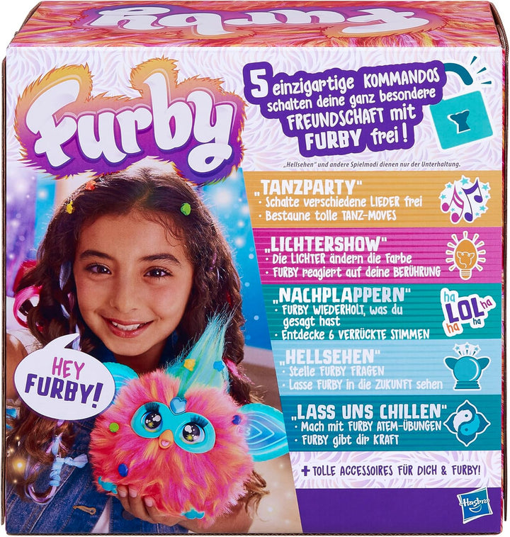 Furby Coral Interaktives Plüschtier – Spricht Deutsch, reagiert auf Stimme, tanzt & leuchtet – 5 Spi