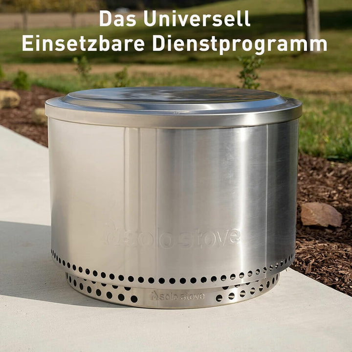 Solo Stove Deckel für Feuerschale Yukon | Edelstahl-Feuerstellen-Zubehör, Winterfest, wasserdicht, a