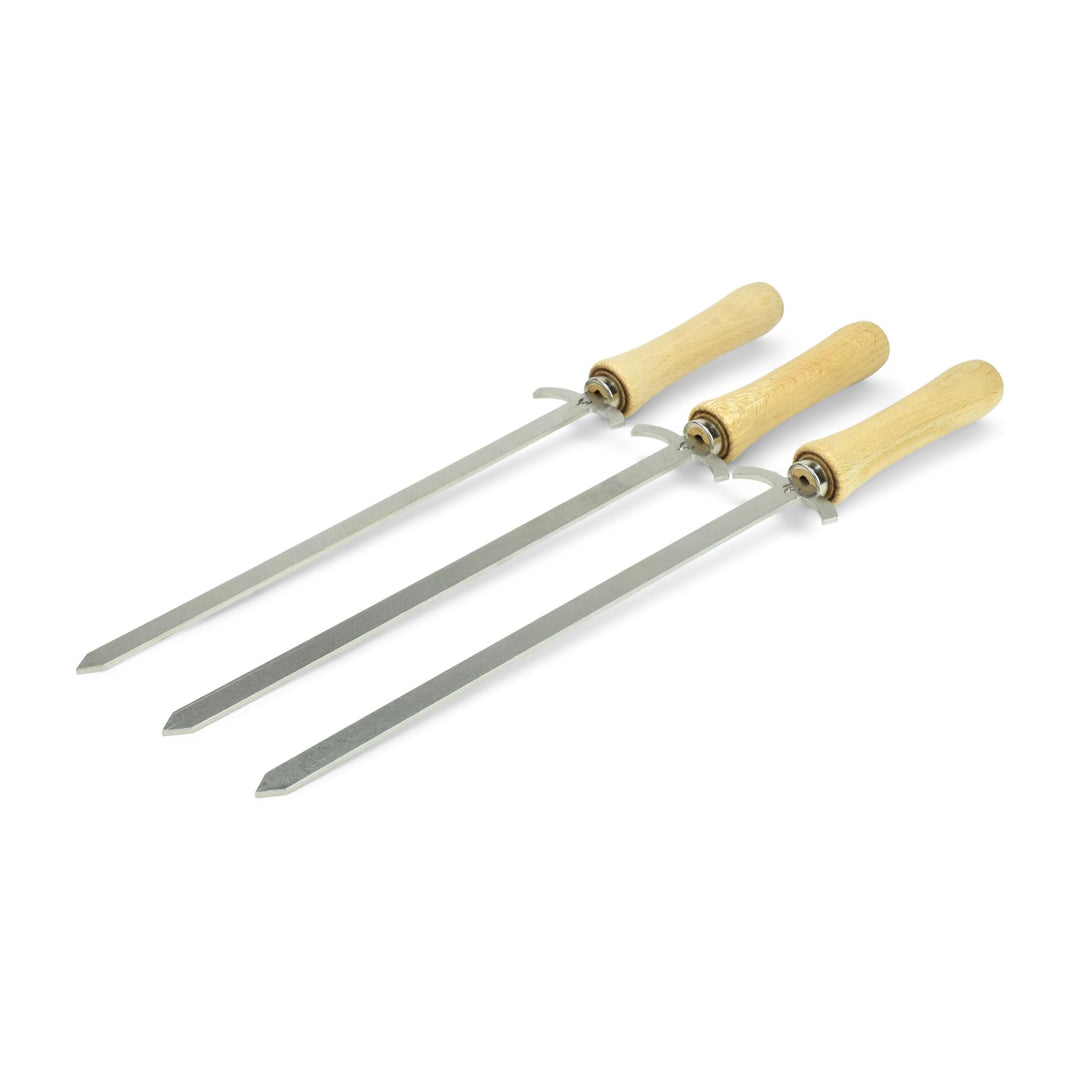 Grillrost.com Edelstahl Grillspiess | BBQ-Spiess | Churrasco | Drehspiess (50 cm) Grillspiess Set, G