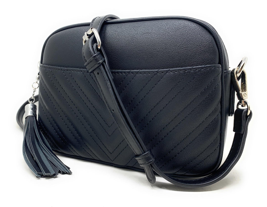 lola mae Damen Gesteppte Umhängetasche Black-silver Hardware Lm691, Black-silver Hardware Lm691