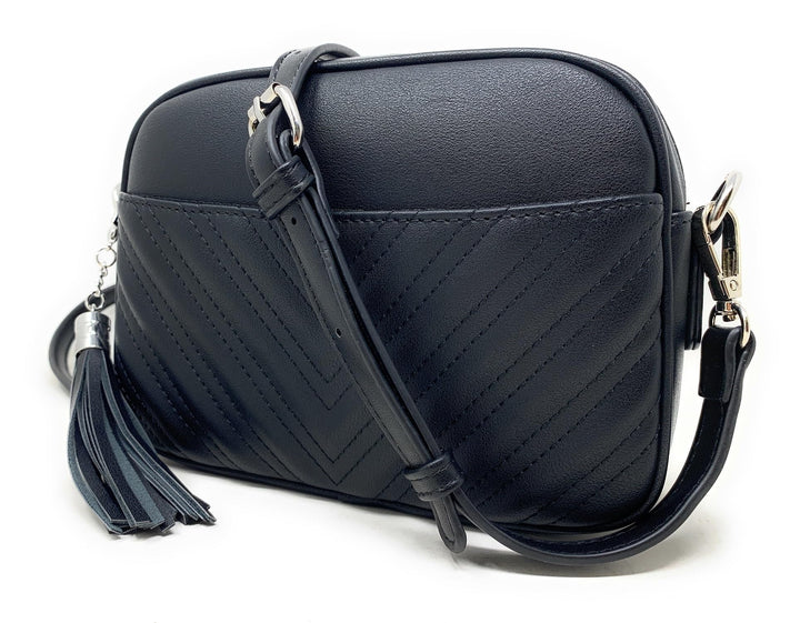 lola mae Damen Gesteppte Umhängetasche Black-silver Hardware Lm691, Black-silver Hardware Lm691