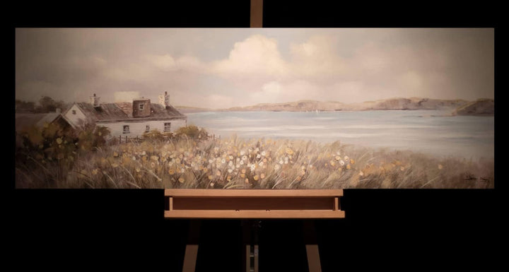 KunstLoft Leinwandbild | 100% HANDGEMALT | 150x50cm | Gemälde &