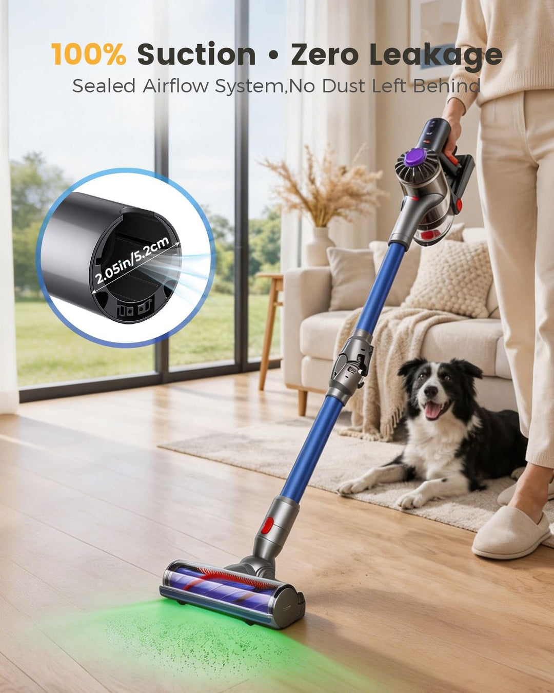 360° Drehung Verlängerungsrohr Kompatibel mit Dyson V7,V8,V10.V11 Staubsauger Ersatzteile,74.3cm Fal