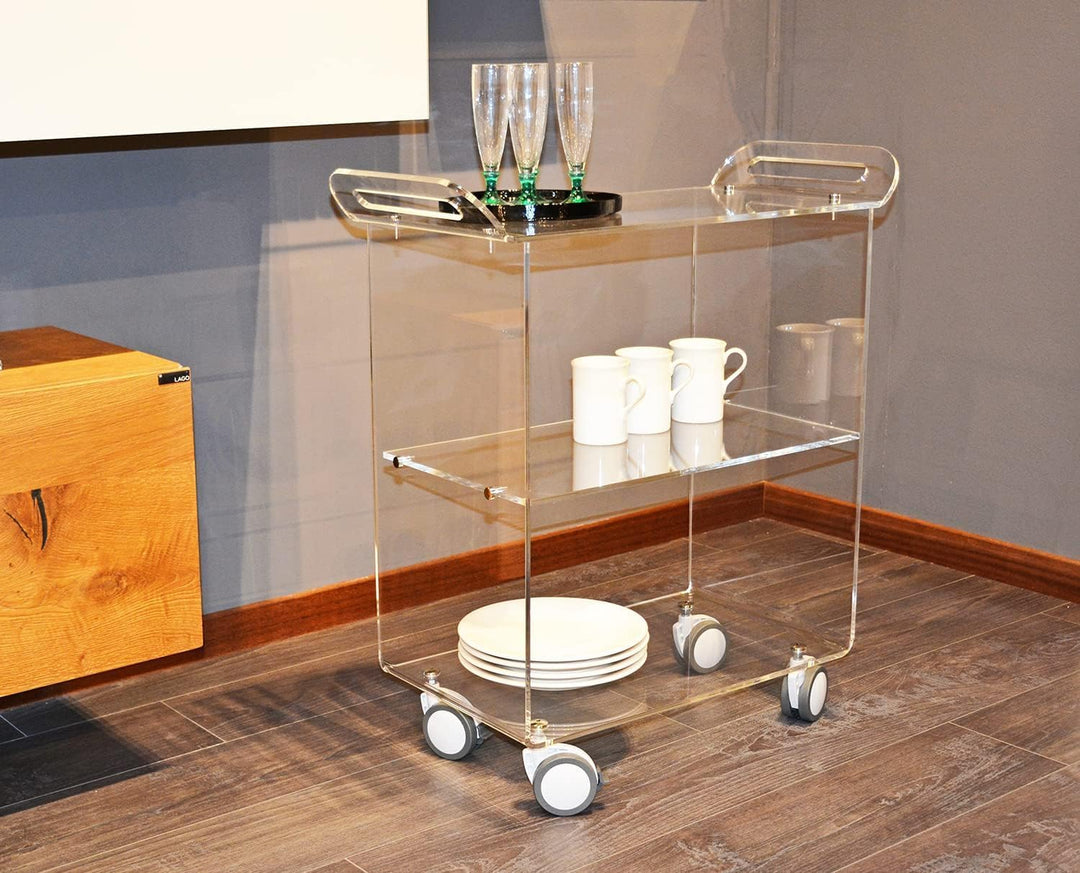 Slato Newman ï Rollwagen für Wohnzimmer, Küche, Servierwagen, Designer-Vitrine mit drei Etagen aus A