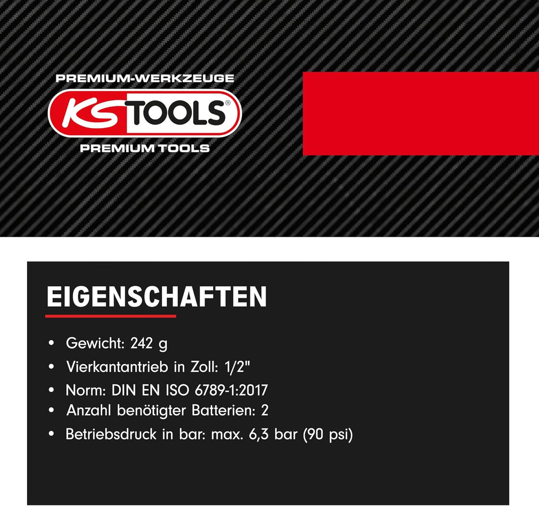 KS Tools Digitaler Drehmoment Adapter 1/2" mit Winkelmesser 516.1193 I 40-200 Nm I Adapter für Drehm
