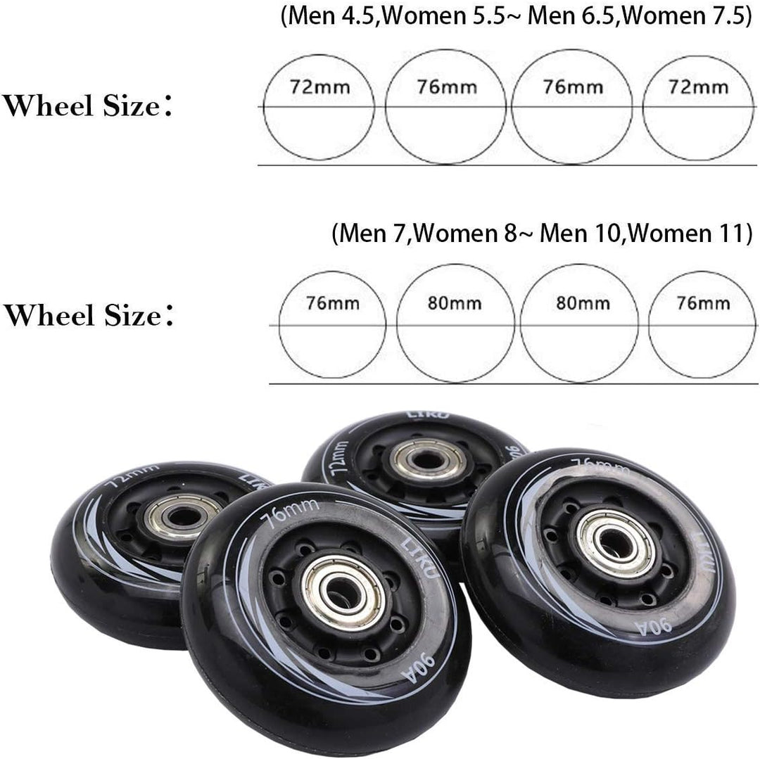 LIKU Black Professional Inline Skates Unisex Men 7,Women 8, Men 7,Women 8