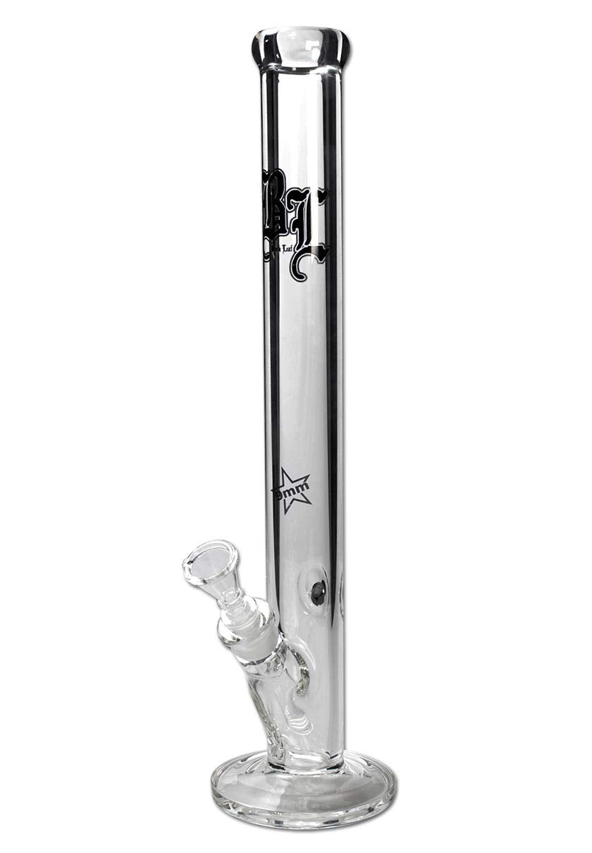 Black Leaf Zylinder Glas-Bong| Wanstärke 9mm |ohne Ice (Zylinderbong 9mm)| Höhe 50 cm