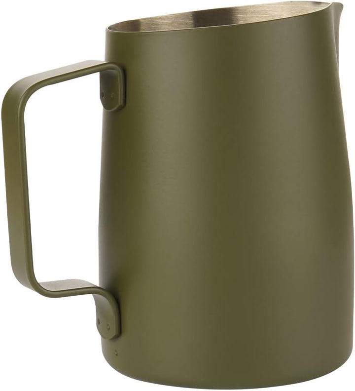 Dianoo Milchaufschäumkrug mit Griff, 600 ml Edelstahl-Dampfkrug, Espresso-Milchaufschäumer, Tasse fü