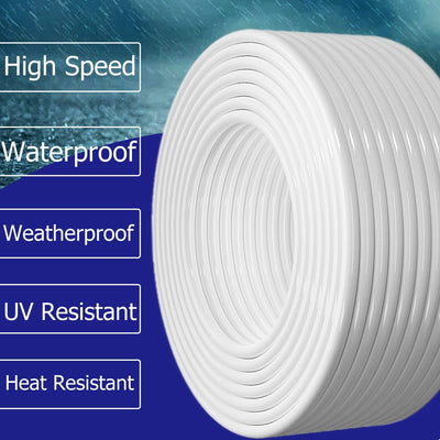 Ethernet Kabel Cat 6 50m Lan Kabel Outdoor Netzwerkkabel Weiss Verlegekabel Ungeschirmte Twisted Pai