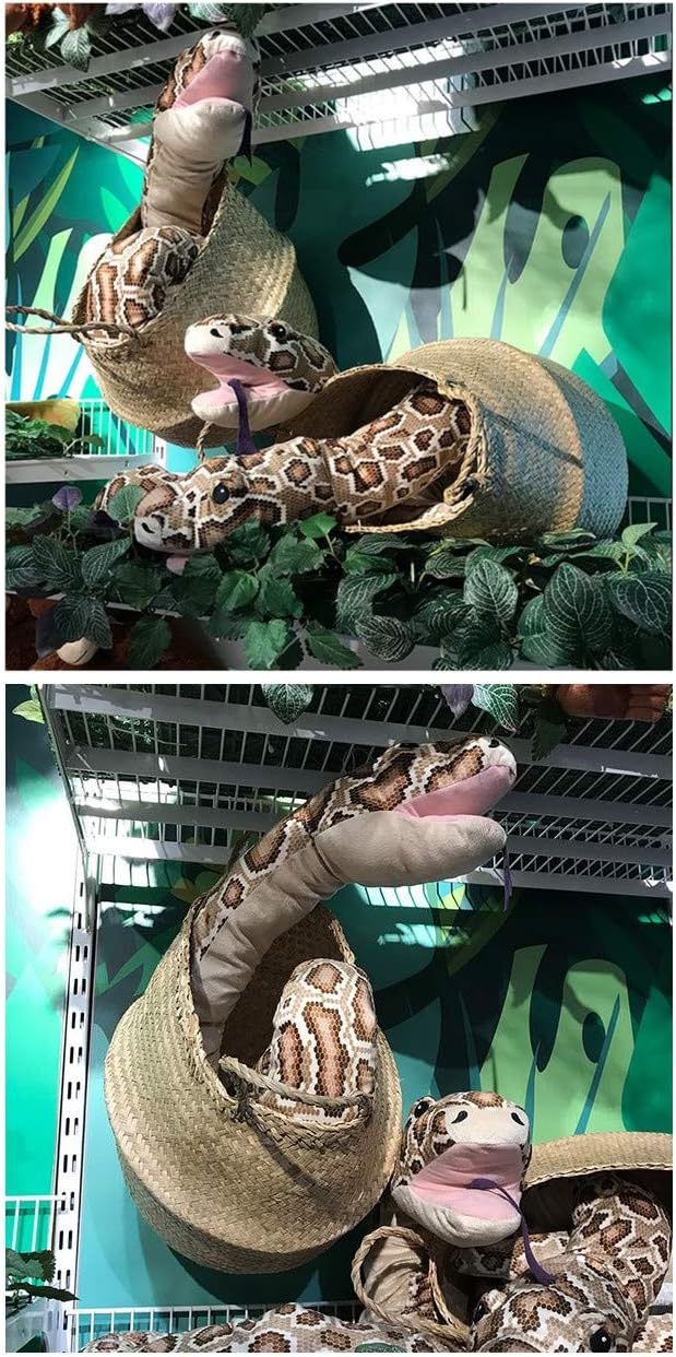 Tikwisdom 170CM High simulation Super long Brown python Soft Plush Toys, Large Stuffed Animals Hand