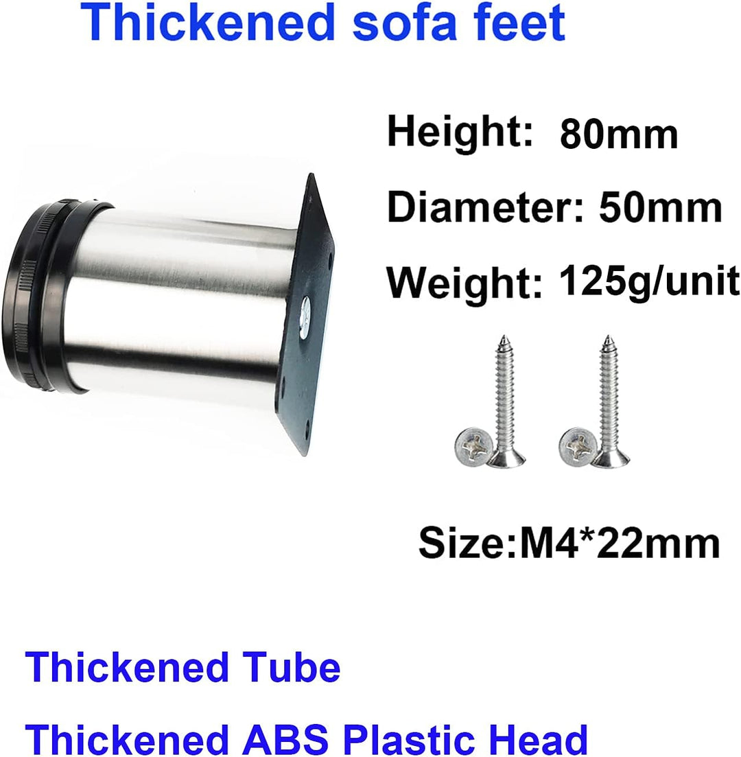 Qrity 8X Tischbeine Edelstahl, Füsse verstellbar, möbelfüsse verstellbar füsse für möbel, Beine für