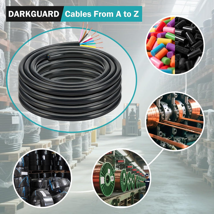 8 Pin Anhänger Kabel 8 Core 5M Abschleppkabel für Anhänger, 12V 24V Fahrzeugleitung 8 Adriges Kabel