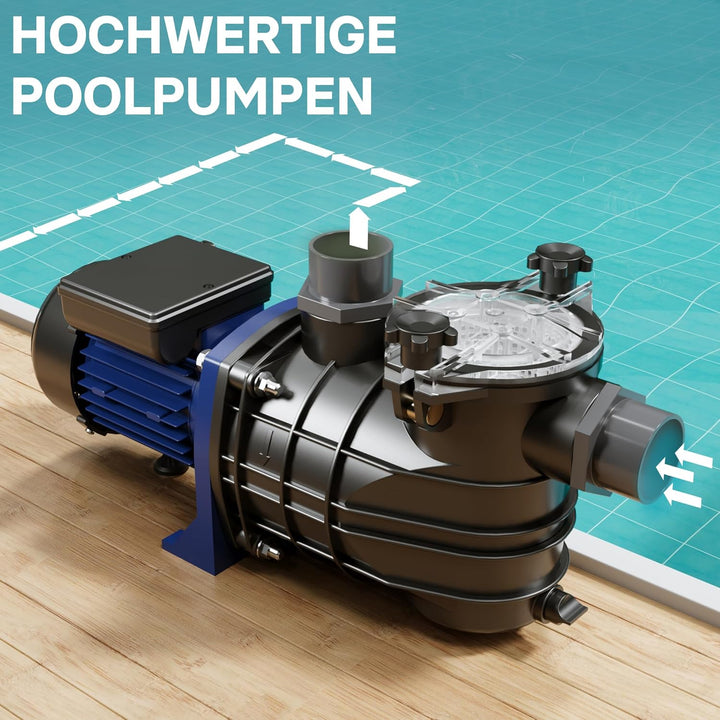 Pool Pumpe 13800 l/h 550 W Schwimmbadpumpe Filterpumpe Umwälzpumpe