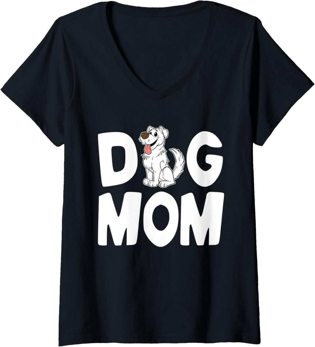 Damen Dog Mom Hundemama Hunde Mutter Hunde Mama Hund Mutti Mami T-Shirt mit V-Ausschnitt