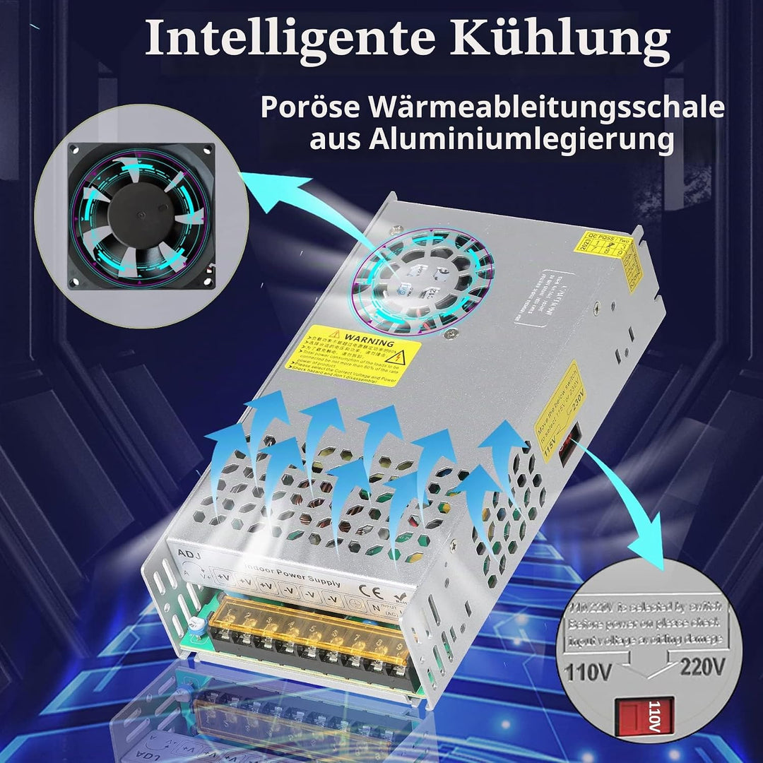Trafo DC 12V 50A 600W Netzteil Transformator Schalternetzteil 230V AC auf DC Netzteil 12V 50A 600W T