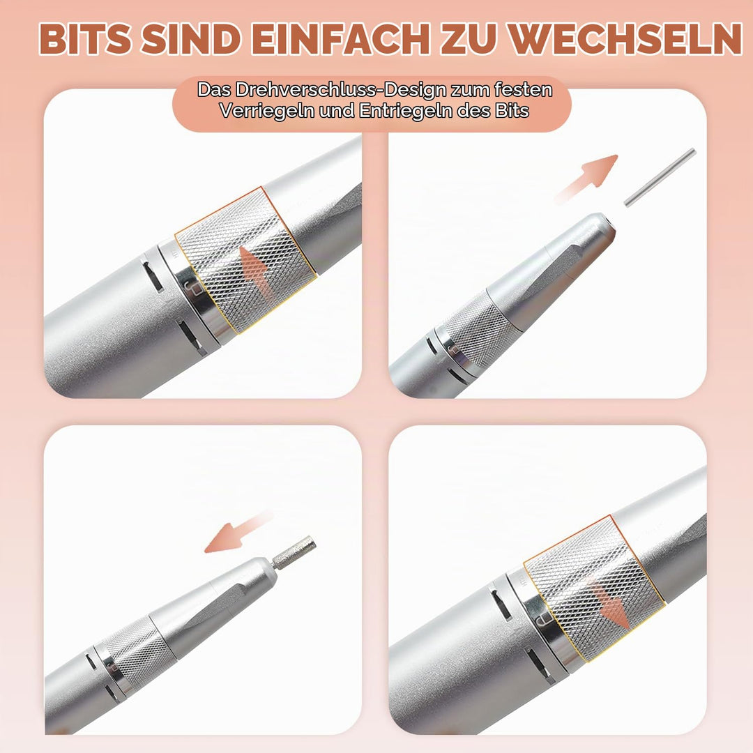 Nagelfräser JCMaster Profi, Fräser Nägel 35.000 U/Min, tragbare Elektrische Nagelfeile für Gelnägel