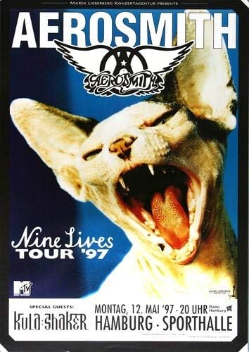 Aerosmith - Nine Lives, Hamburg 1997 » Konzertplakat/Premium Poster | Live Konzert Veranstaltung | D