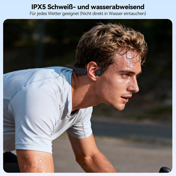 TECKNET Knochenschall Kopfhörer Bluetooth, Bone Conduction Headphones mit Mikrofon, Open Ear Sport K