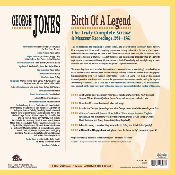 Birth Of A Legend-The Truly Complete Starday And, Audio-CD
