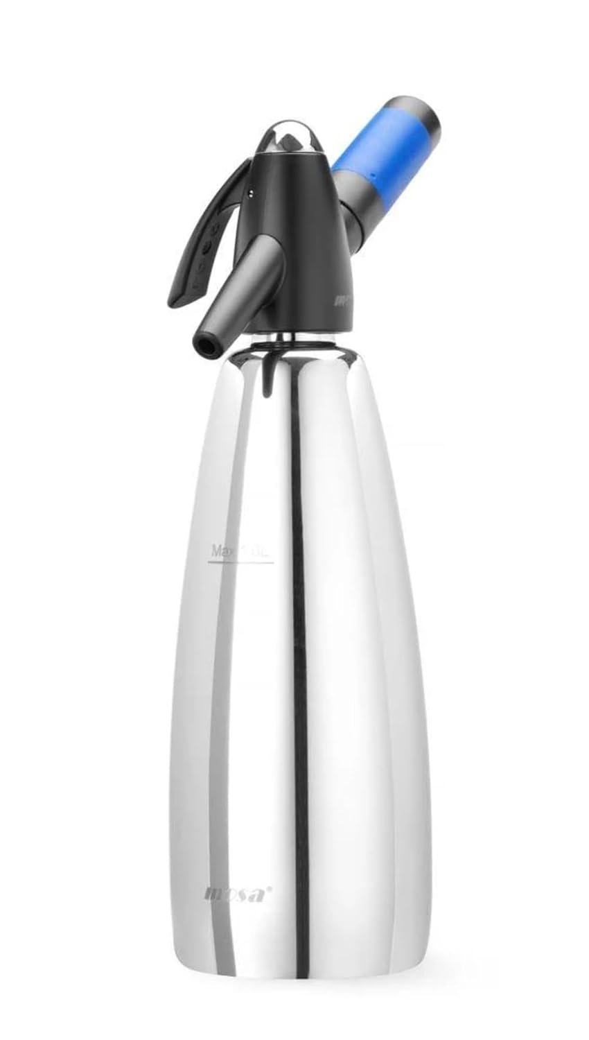 HENDI Soda Siphon, Soda Splash, Soda Wasser, 1L, ø100x(H)320mm, Edelstahl