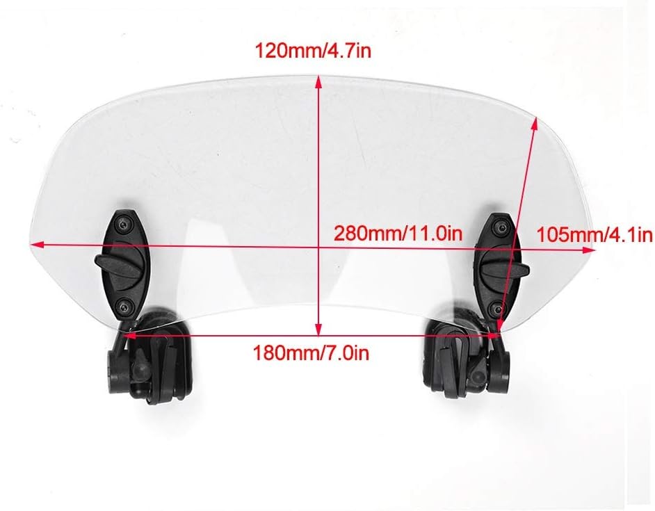 DEWIN Windabweiser Motorrad, Universal Windschutzscheibe Motorrad Windschild Spoiler Universal Motor