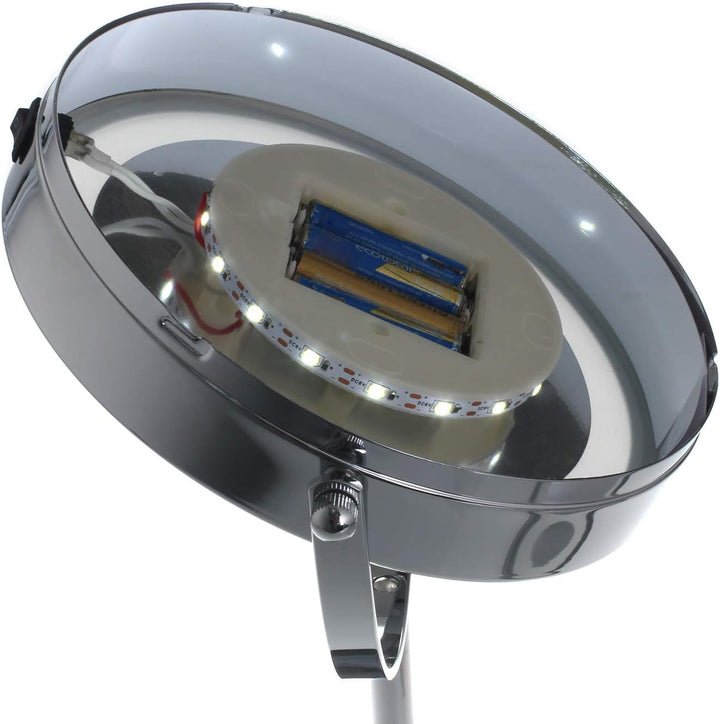 TUKA-i-AKUT Beleuchtet LED Kosmetikspiegel 5X Vergrösserung, 7" Schminkspiegel Badzimmerspiegel für