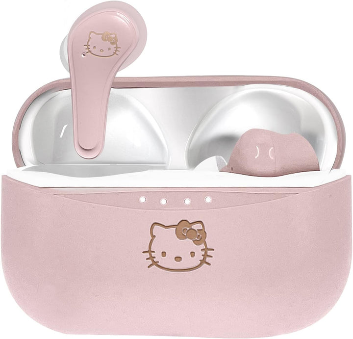 OTL Technologies Hello Kitty Wireless Bluetooth V5.0 Kopfhörer für Kinder, mit Ladegehäuse, Rosa Sin